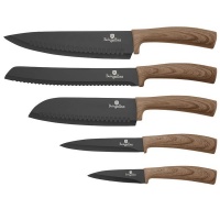 Berlinger Haus 6-Piece Forest Line Knife Set with Stand - Light Brown Photo