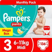 Pampers Pants - Size 3 Mega Box - 136 Nappies Photo