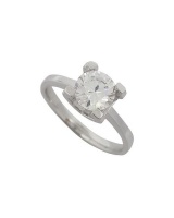 Miss Jewels- 1ct CZ Solitaire Sterling Silver Ring Photo