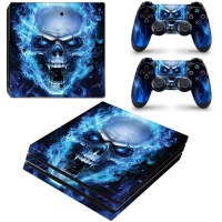SKIN-NIT Decal Skin For PS4 Pro: Blue Skull Photo