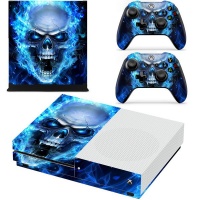 SKIN-NIT Decal Skin For Xbox One X: Blue Skull Photo