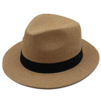 Panama Straw Summer Sun Hat for Men/Women-Brown Photo