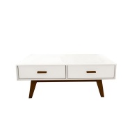 Two Drawer White Base Coffee Table 226401 Photo