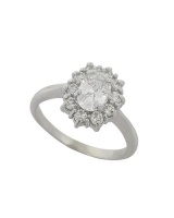 Miss Jewels- 1.30ctw CZ Flower Style Ring in 925 Sterling Silver-Size 8 Photo