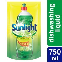 Sunlight Lemon 100 Dishwashing Liquid Pouch 750ml Photo