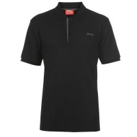 Slazenger Mens Plain Polo Shirt - Black Photo