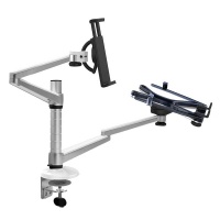 Adjustable Rotatable Dual Arm Desk Top Mount for Laptops & Tablets Photo