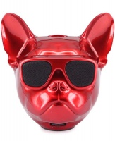 Mini Dog Head Bluetooth Speaker-Red Photo