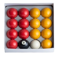Union Billiards Standard Yellow & Red Pool Balls 2-inch Photo