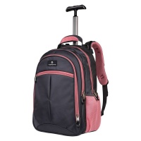 Volkano Orthopaedic Trolley Series 27L Backpack - Dark Grey/Pink Photo
