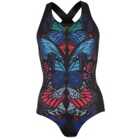 Slazenger Ladies Curved X Back Swimsuit - Butterfly Photo