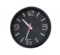 Modern DÃ©cor Black And Metallic Numerals Round Clock Photo