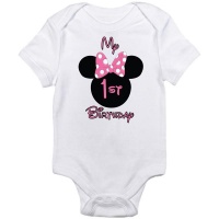My First Birthday Minnie Mouse Short Sleeve Baby Grower Photo