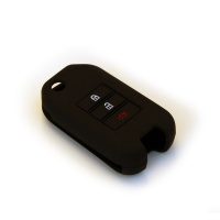 Silicone Car Key Protector - Honda 3 Button Flip Key - Black Photo