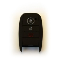 Silicone Car Key Protector - Kia 3 Button Keyless Entry - Black Photo