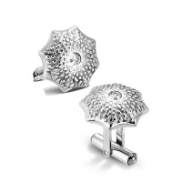 Stainless Steel Octagon Cufflinks with Clear CZ Photo