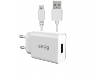 Snug Lite 1 Port 2.1AMP Wall Charger And Micro USB Cable-White Photo