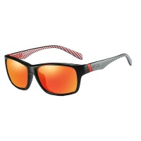 Dubery High Quality Men's Polarized Sunglasses - Black & Orange Photo