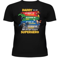Tshirt- Mens-Black-Superhero-Dad Photo
