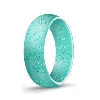 Ladies Silicone Wedding Ring - Glitter Mint - Size: 18.95mm Photo