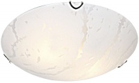 Frosted Cloudy Patterned Ceiling Fitting with Polished Chrome Clips Photo