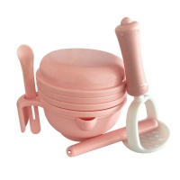 9-in-1 Multi-Functional Manual Baby Food Grinder Bowl - Pink Photo