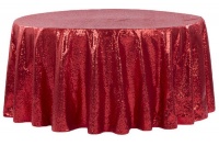 Red Round Sequin Tablecloth- 3.4m Photo