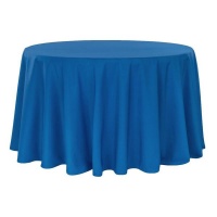 Polyester Round Tablecloth - Royal Blue Linen Photo