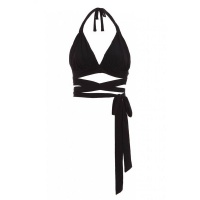 Quiz Ladies Black Wrap Bikini Top - Black Photo