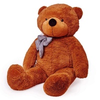 Giant Cuddly Plush Teddy Bear with Bow - Tie - Dark Brown- 120cm Photo