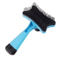 Portable Pet Self-Cleaning Grooming Brush - Blue Photo