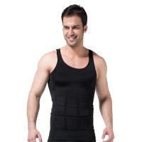 Men Compression Slimming Body Shaper Vest - Black Photo
