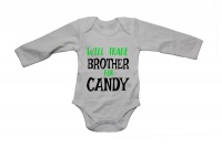 Brother Will Trade for Candy - Halloween - LS - Baby Grow Photo