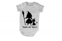 Little Witch and Cat - Halloween - SS - Baby Grow Photo