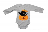 Halloween Kitten in a Pumpkin - LS - Baby Grow Photo