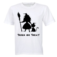 Little Witch and Cat - Halloween - Kids T-Shirt Photo