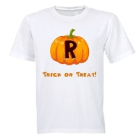 R - Halloween Pumpkin - Kids T-Shirt Photo