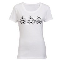 See. Hear. Speak No Evil Pumpkins - Halloween Inspired - Ladies - T-Shirt Photo