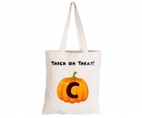 C - Halloween Pumpkin - Eco-Cotton Trick or Treat Bag Photo