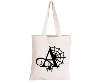 A - Halloween Spiderweb - Eco-Cotton Natural Fibre Bag Photo