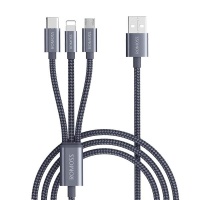 Romoss 3in1 Lightning |Micro USB |Type C to USB 1.5m Cable Space Grey Photo
