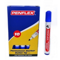 Penflex PM 15 Permanent Markers Bullet Tip Box-10 Blue Photo