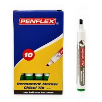 Penflex PM 15 Permanent Markers Chisel Tip Box-10 Green Photo