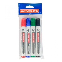 Penflex PM 15 Permanent Markers Chisel Tip Wallet-4 Assorted Photo