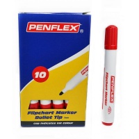 Penflex FC 15 Flipchart Markers Box-10 Red Photo