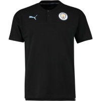 Puma Men's Manchester City FC Casual Short Sleeve Polo Top - Black Photo