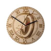 Wall Clock - Engraved Hardwood - Captain's Clock Photo