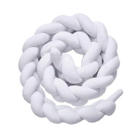Cot Bed Braided Bumper - White - 2m Photo