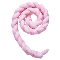 Cot Bed Braided Bumper - Pink - 2m Photo