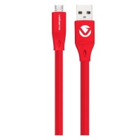 Volkano Slim Series Flat PVC Micro USB Cable - Red - 1.2m Photo